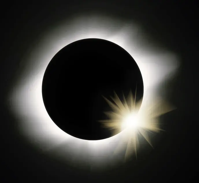 During the eclipse, the moon goes directly in front of the Sun completely blocking it out treating Solomon Islanders to a beautiful display of the solar corona.