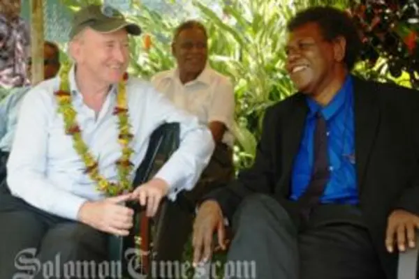 RAMSI Special Coordinator Graeme Wilson valued the chance to talk with Premier Dotho about the progress of the SIG-RAMSI partnership in rural areas.