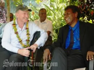 RAMSI Special Coordinator Graeme Wilson valued the chance to talk with Premier Dotho about the progress of the SIG-RAMSI partnership in rural areas.
