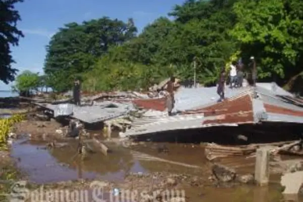 Western Province in ruins after the April 2, 2007 tsunami.