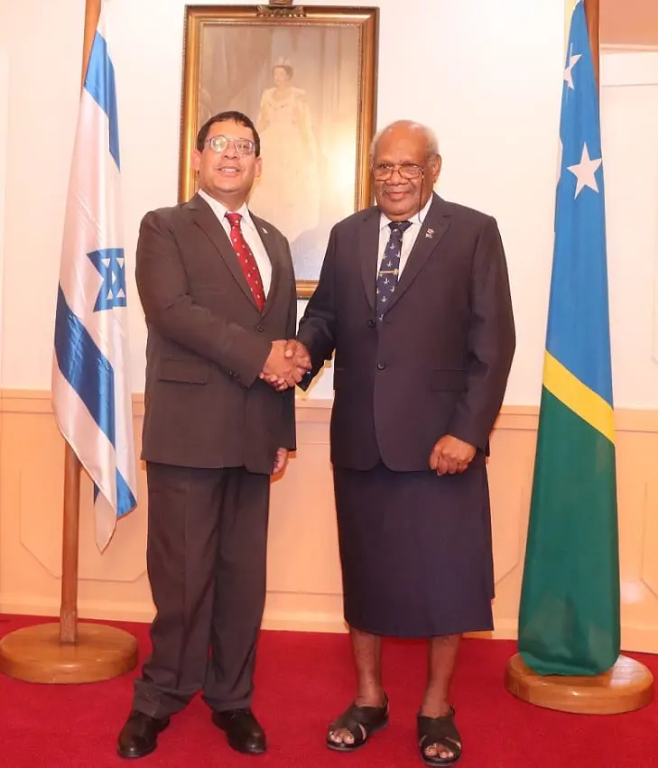 His Excellency Roi Rosenblit presented his Credentials to the Acting Governor General, Hon. Patterson Oti this morning.