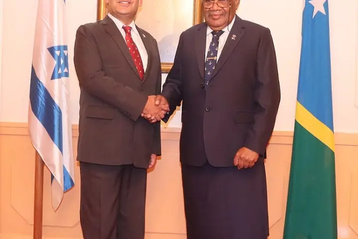 His Excellency Roi Rosenblit presented his Credentials to the Acting Governor General, Hon. Patterson Oti this morning.