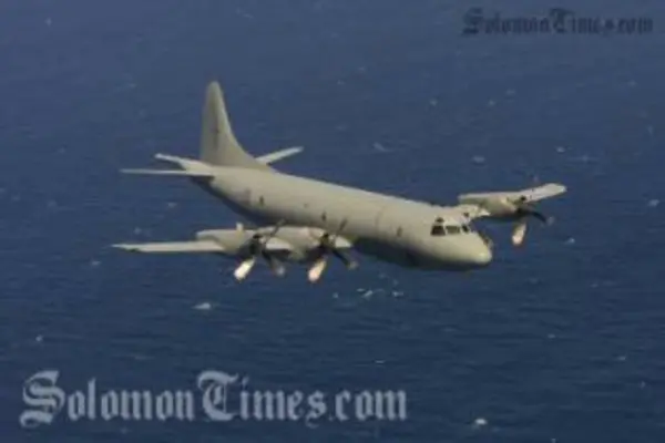 The New Zealand's P-3K Orion aircraft that came to the Solomon Islands for two days.
