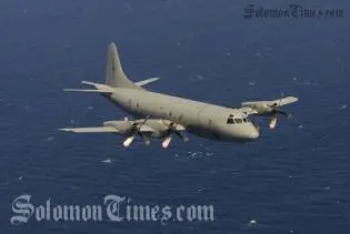 The New Zealand's P-3K Orion aircraft that came to the Solomon Islands for two days.