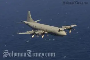The New Zealand's P-3K Orion aircraft that came to the Solomon Islands for two days.