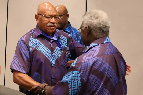 The two Prime Ministers meeting at the margins of the PIFs Leaders summit in Fiji.