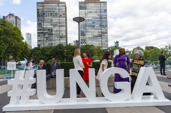 The theme for the 79th UNGA is “Leaving no one behind: acting together for the advancement of peace, sustainable development and human dignity for present and future generations”.