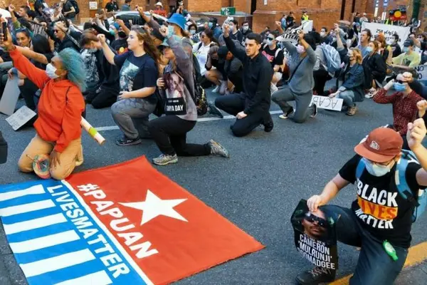 Protesters in Australia during the Free West Papua Campaign.