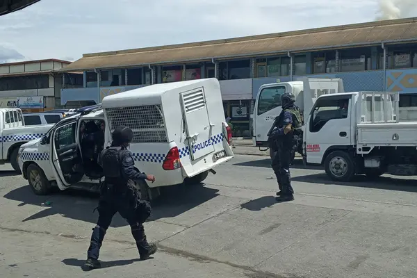 The rapid response team secure the point cruz area.
