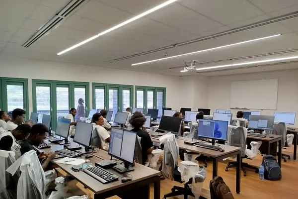 The brand-new campus boasts cutting-edge facilities for an enhanced learning experience, including advanced technology in lecture rooms, collaborative spaces, and well-equipped study areas.