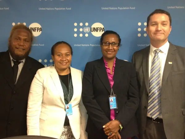 The team from Solomon Islands include Fred Sikini (Seventh Day Adventist faith leader), Koisau Sade (World Vision Solomon Islands Gender Coordinator), Vaela Devesi (Ministry of Women, Youth, Children and Family Affairs)and Dr. Andrew Catford (County Director of World Vision Solomon Islands).