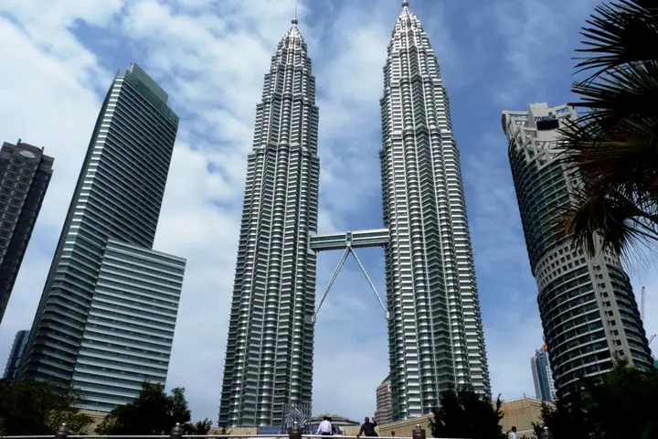 The iconic PETRONAS Twin Towers in Kuala Lumpur, Malaysia.