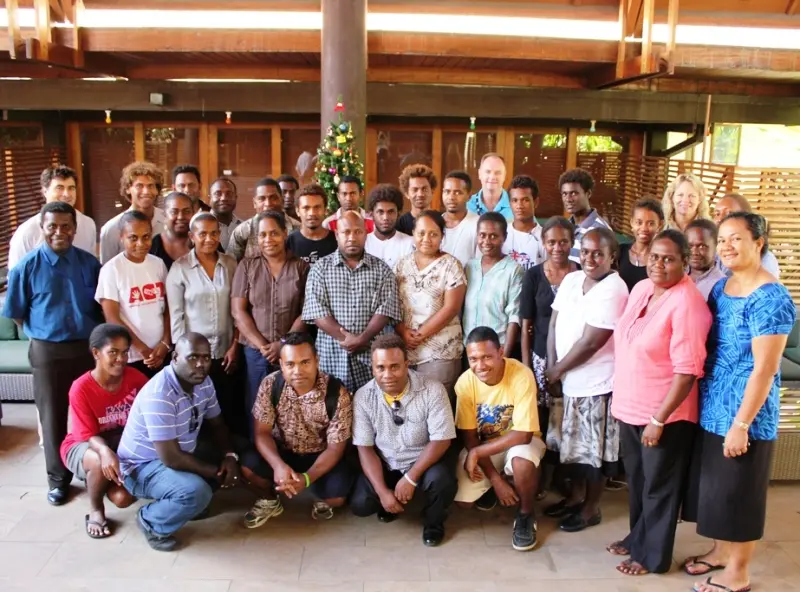Solomon Islands students who received Australia Awards scholarships to study in Australia this year at the pre-departure briefing in Honiara.
