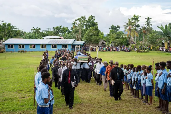 The body of the late Sir Francis accompanied by his immediate family and government officials was transported onboard RSIPF Patrol Boat Taro following the State Funeral Service in Honiara.
