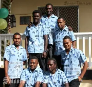 The medical students in front of their new accommodation.