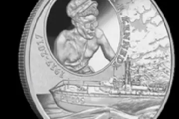 The design of this wonderful coin pays tribute to the act of endurance, heroism and leadership shown by Lieutenant John F. Kennedy in 1943 during WWII in the Pacific, specifically the Solomon Islands.