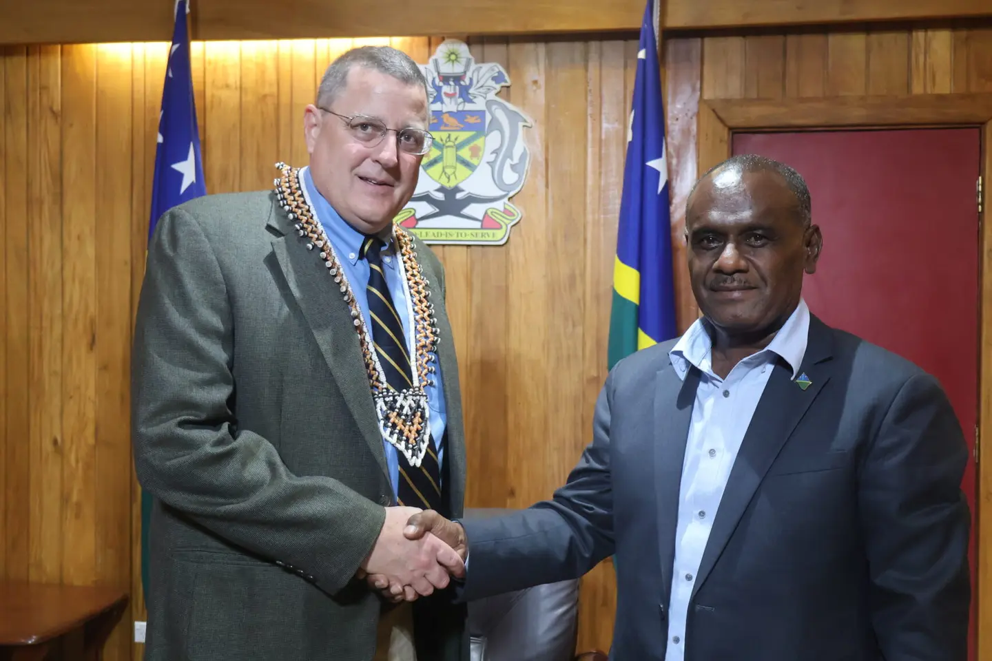 Prime Minister, Hon. Jeremiah Manele and U.S. Senate Minority Clerk, Mr. Paul Grove.