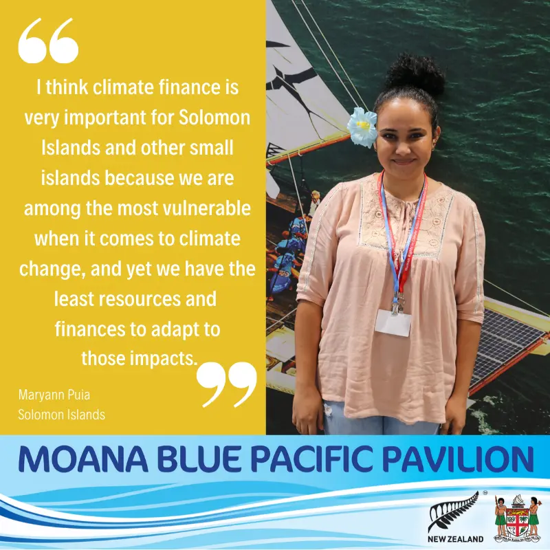 Ms. Maryann Puia from the Solomon Islands, is a Pacific Island Represent activist, and the Awareness officer for Pacific Island Students Fighting Climate Change.