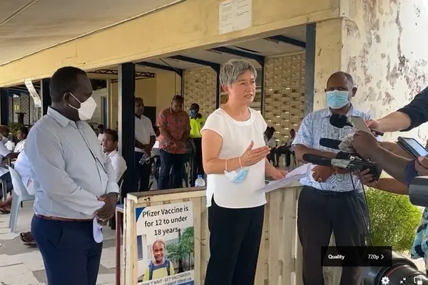 Penny Wong took time to visit King George VI school, there to witness the roll out of the Pfizer vaccine to students at the school - Australia being one of the main funders of the Pfizer vaccine - which ensures students can return to school and resume learning safely.