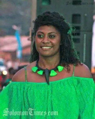 Ann Patricia Naisara modelling a Robert Kennedy dress.