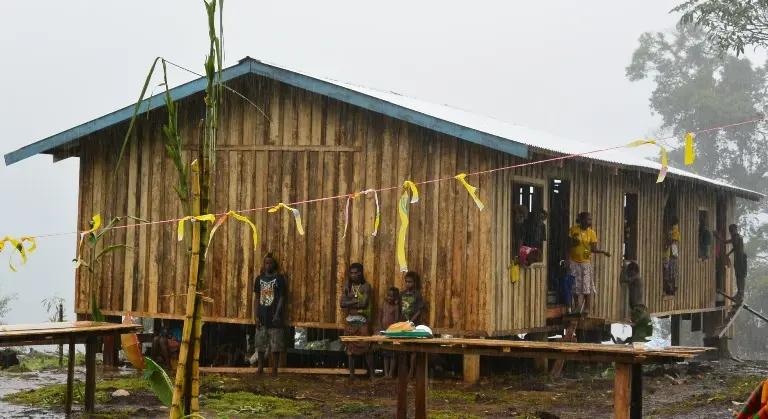 The Nanala community is located around four hours walk inland from Gold Ridge, and is home to more than 350 people. The primary school is the first school for the village.