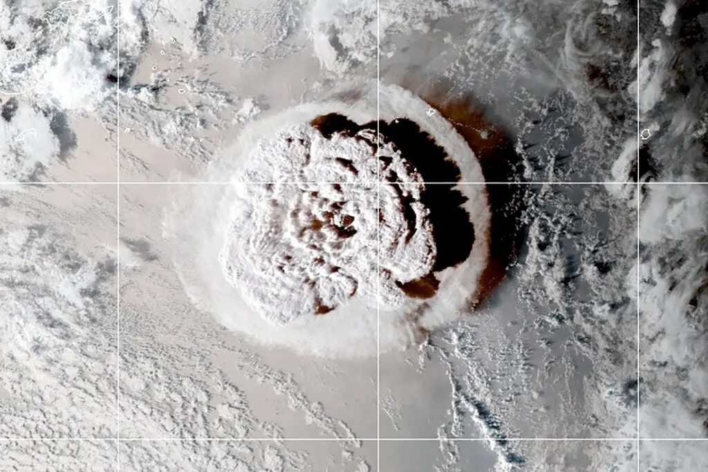 Satellite images showed a huge eruption, generating a mushroom like plume of volcanic ash and steam. Reports say the sonic boom could be heard as far away as Alaska.