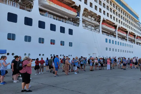 The arrival of Pacific Explorer into Honiara yesterday created excitement amongst the locals and provided a boost to the local economy.