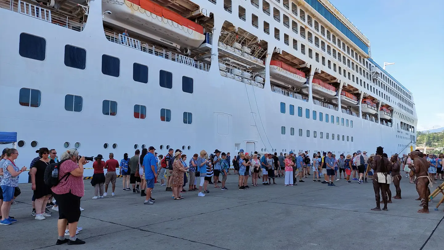 The arrival of Pacific Explorer into Honiara yesterday created excitement amongst the locals and provided a boost to the local economy.