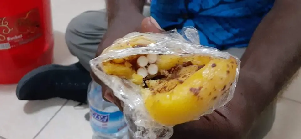 Attempts to smuggle cigarettes concealed in food items caught by quarantine officers.