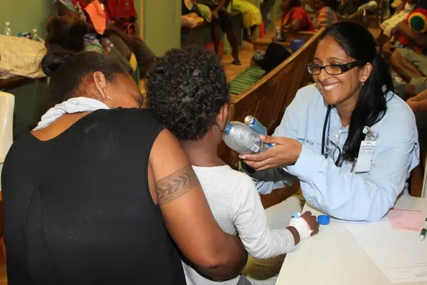 As well as treating patients, the team has implemented a range of measures to support the National Referral Hospital, including sourcing new equipment and supplies for the emergency department, improving communications, workplace safety and increasing mosquito controls.