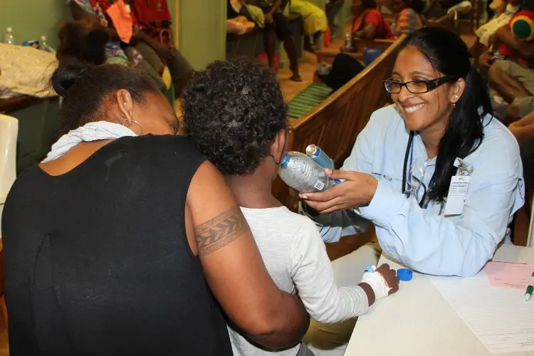 As well as treating patients, the team has implemented a range of measures to support the National Referral Hospital, including sourcing new equipment and supplies for the emergency department, improving communications, workplace safety and increasing mosquito controls.