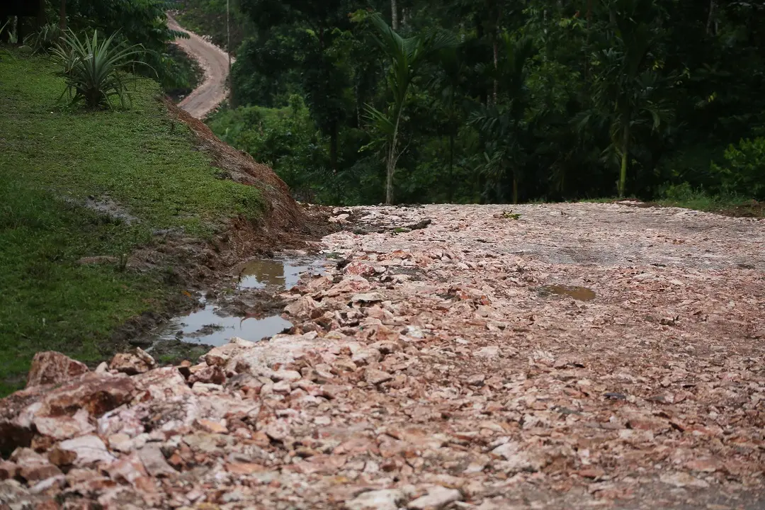 Initial work on the Taba’akwaru road started way back in 2012 but due to the steep gradient and lack of funds, the construction was halted.