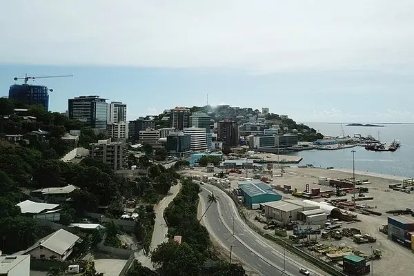 Downtown Port Moresby, the capital city of Papua New Guinea.