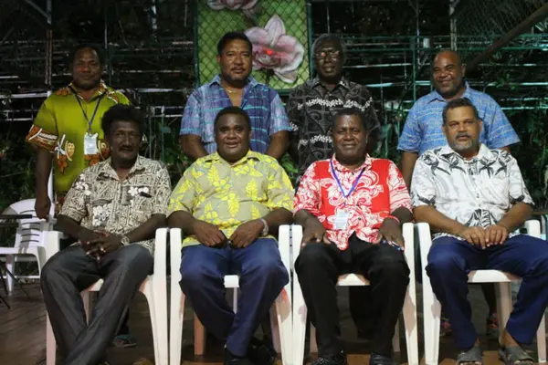 Minister Tome, sitting at the centre, with the Provincial Premiers at the welcome function.
