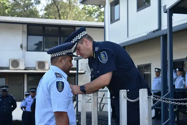 One of the local officer of the Royal Solomon Islands Police Force upon his return from Deployment in 2018.