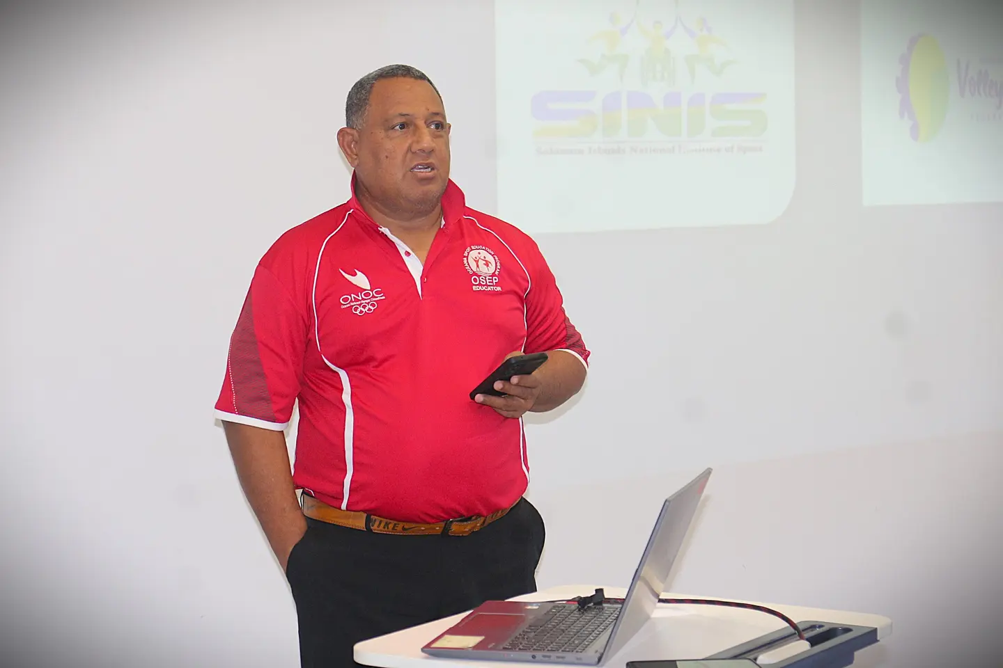 President of SIVF, Morris Maitaki during his opening remarks in the SIVF ‘National Level 1’ Course Training.