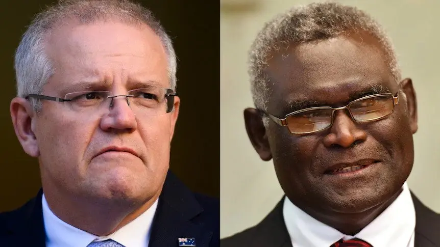 "Of course we haven't threatened [to invade]," Mr Morrison said. "We are their primary security partner. We are their first call when they face these sorts of challenges."
