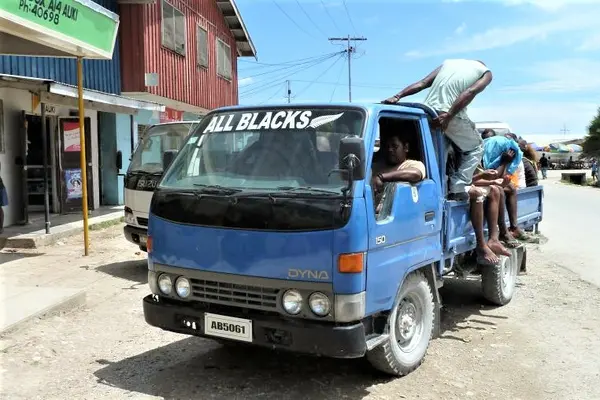 Pickup truck in Auki, Malaita's provincial capital.