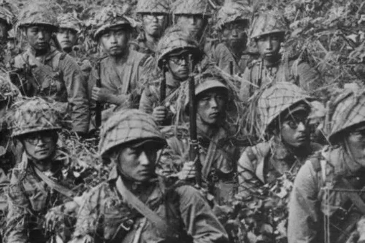 Japanese soldiers in Guadalcanal during WW II.