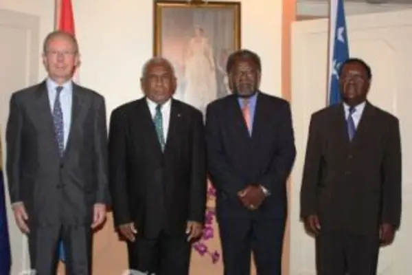 Ambassador Andreae, Sir Frank Kabui, Acting Foreign Minister Snyder Rini and PS Foreign Affairs George Hiele.