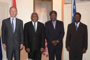 Ambassador Andreae, Sir Frank Kabui, Acting Foreign Minister Snyder Rini and PS Foreign Affairs George Hiele.