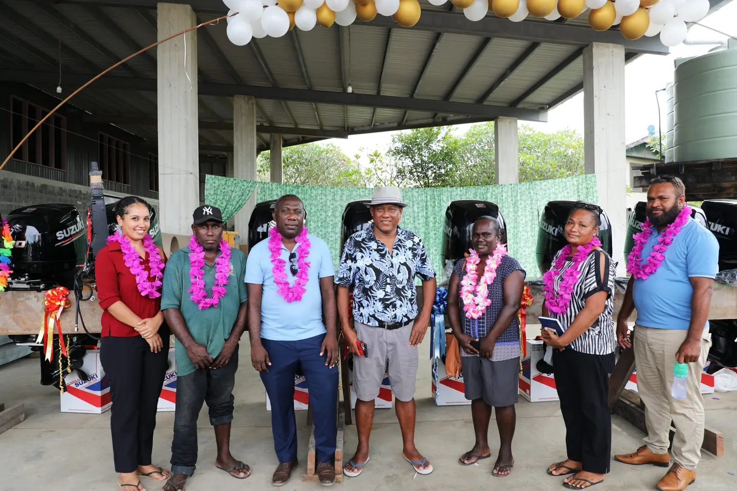 Marovo Constituency Office under Hon. Chachabule handed over eight (8) DF70hp Suzuki and 4 stroke Out Boat Motor engines (OBMs) to support the work of five (5) Seventh Day Adventist (SDA) Church Districts and three (3) United Church circuits in Marovo.