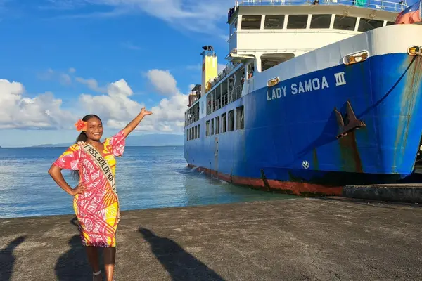 Miss Solomon Islands Tiare Haro enjoying the sights and sounds of beautiful Samoa.