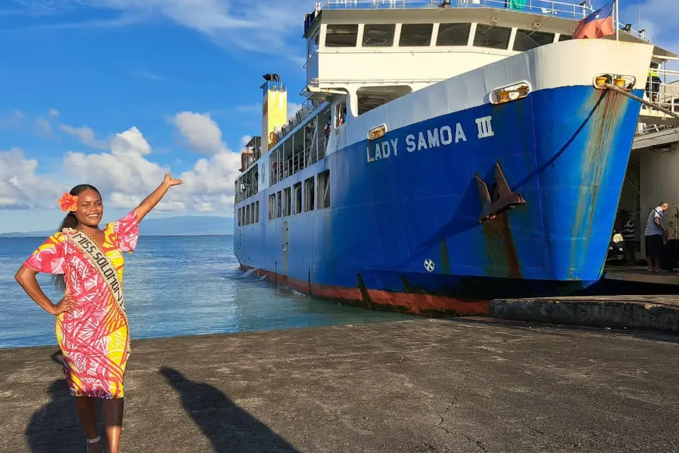Miss Solomon Islands Tiare Haro enjoying the sights and sounds of beautiful Samoa.