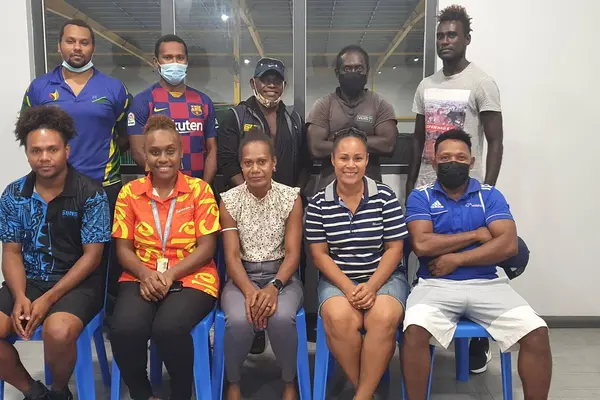 SINIS High-Performance newly formed Athlete Advisory Group (AAG) members with the SINIS HP Wellbeing & Lifestyle Coordinator Paul Taka (sitting far left).