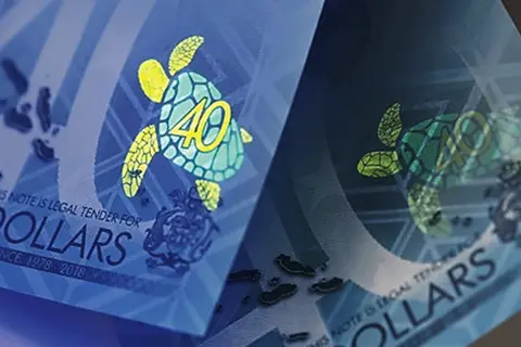 One of the note’s more alluring features is a sea turtle that glows under ultra-violet light.