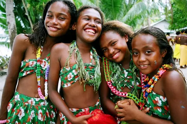 Children on the Takuu group of atolls, also known as the Mortlock Islands.