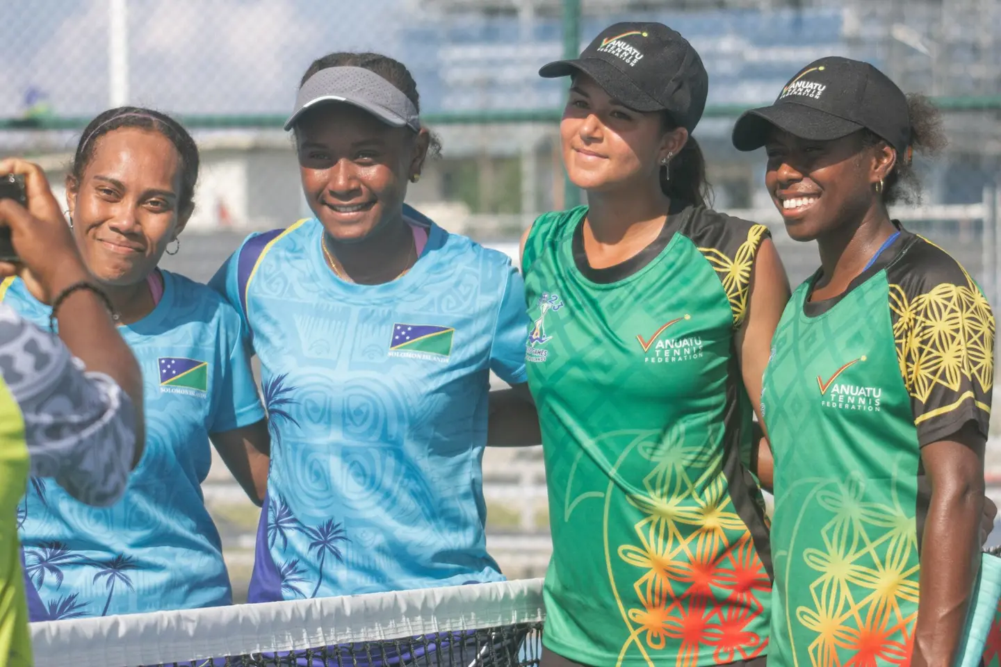 Solomon Islands (left) remain unbeaten in the women’s teams event.