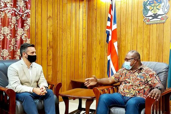 H.E Thomas Coward meets with the acting Prime Minister Hon. Manasseh Maelanga.
