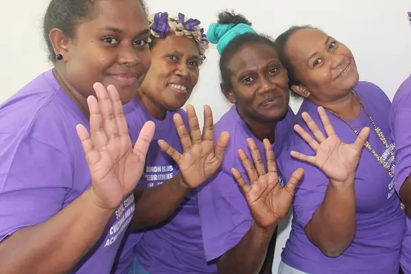 Women in Solomon Islands celebrating the tremendous efforts by women and girls around the world in shaping a more equal future and recovery from the COVID-19 pandemic. #ChooseToChallenge